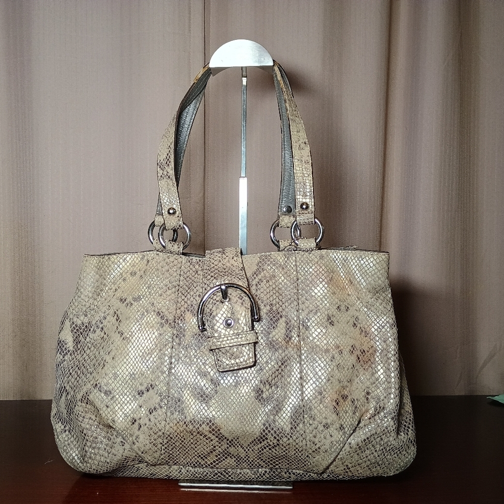 Coach Soho Exotic Python Snake Embossed Carryall … - image 6